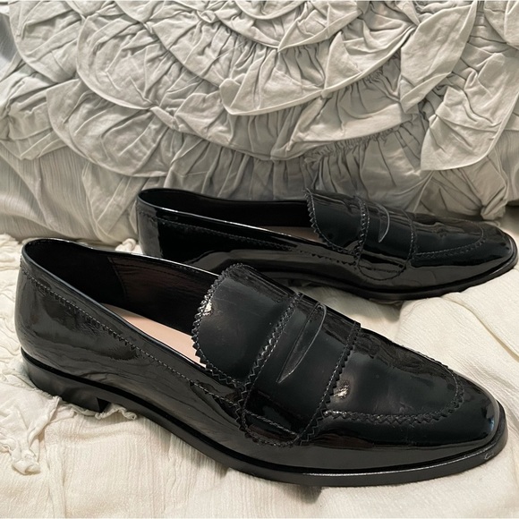 Loeffler Randall Shoes - Loeffler Randall Black Patent Leather Classic Loafers 8